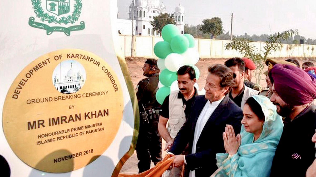 File photo of Pakistan Prime Minister Imran Khan, cricketer-turned-Indian politician Navjot Singh Sidhu, and Harsimrat Kaur Badal during groundbreaking ceremony for Kartarpur corridor in Pakistan’s Kartarpur on 28 November 2018. 