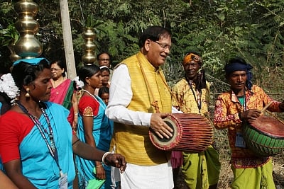 Bolpur: Sulabh International Social Service Organisation (SISSO) Founder Bindeshwar Pathak at the inauguration of Rural Drinking Water Supply project at Mirzapur village in West Bengal