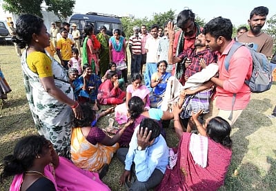 Chamarajanagar: The grief-struck relatives of those who died of suspected food poisoning in Sulvadi village in Karnataka