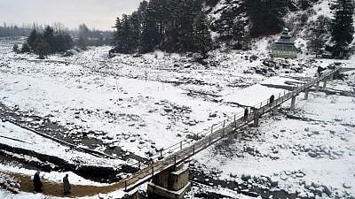 A view of snow clad Pahalgam in J&K. Image used for representation 