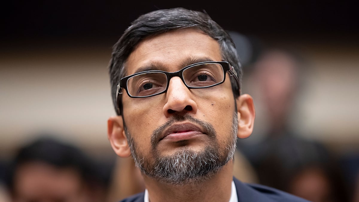 Sundar Pichai, CEO, Google at the US Congress hearing on Tuesday.