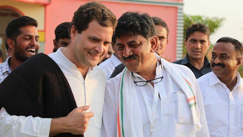 DK Shivakumar with Rahul Gandhi.