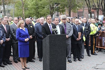 New York Governor Andrew Cuomo (C). (Xinhua/Wang Ying/IANS)