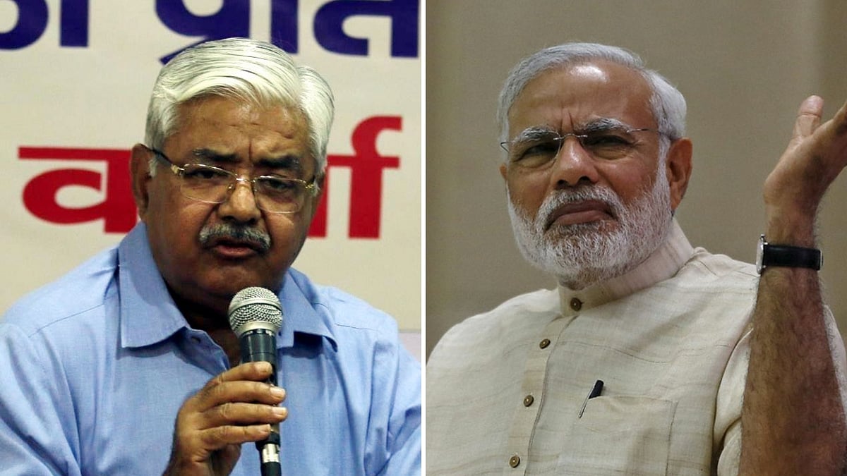 VHP Working President Alok Kumar and PM Narendra Modi.&nbsp;