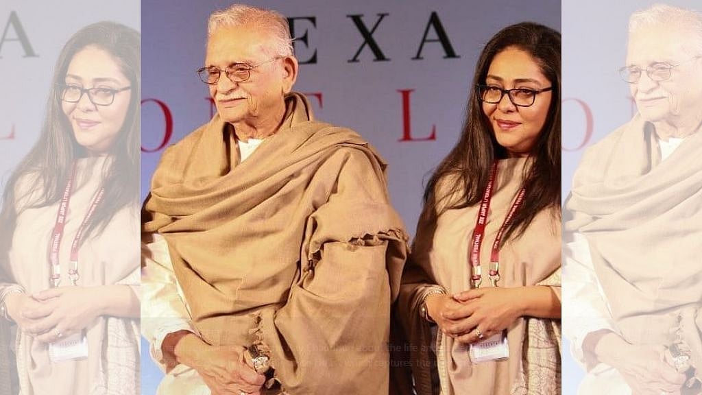 Filmmaker Meghna Gulzar with her father Gulzar at JLF