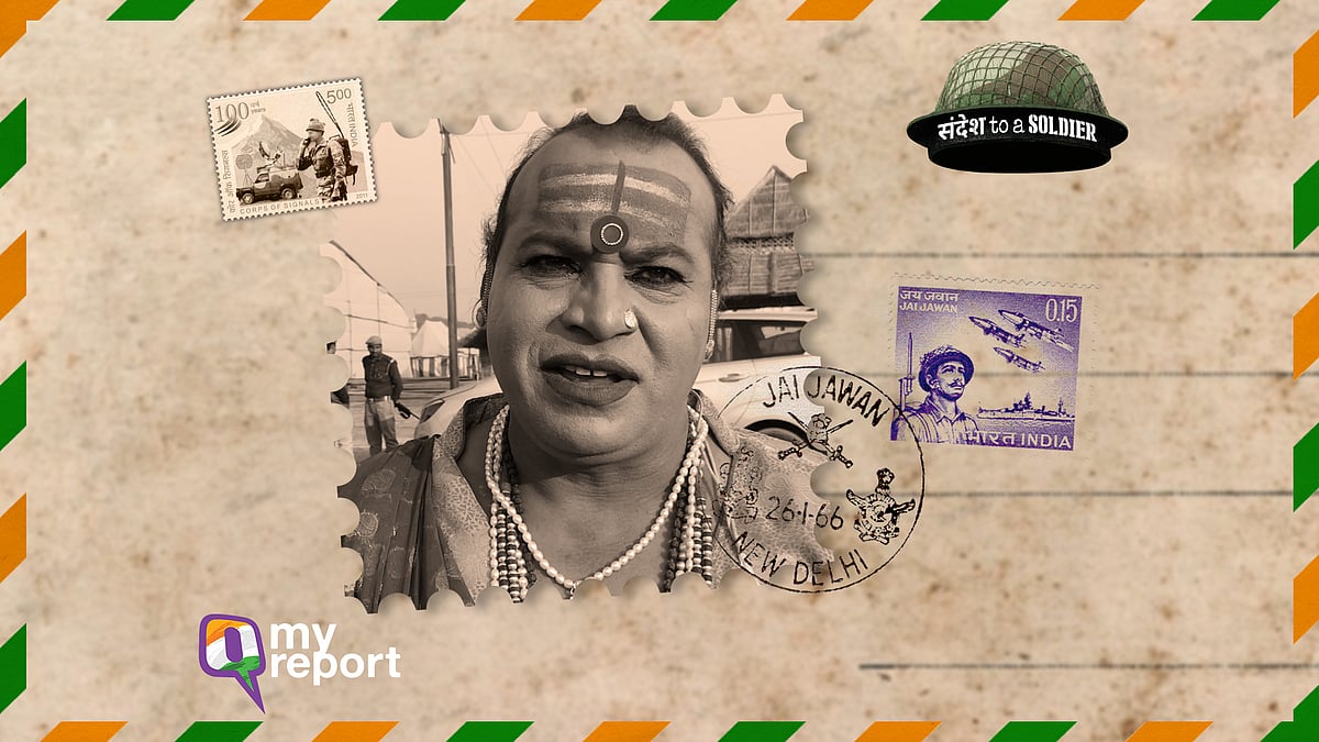 Pushpa Mai sends a ‘Sandesh to a Soldier’ from Kinnar Akhada at the Kumbh Mela.