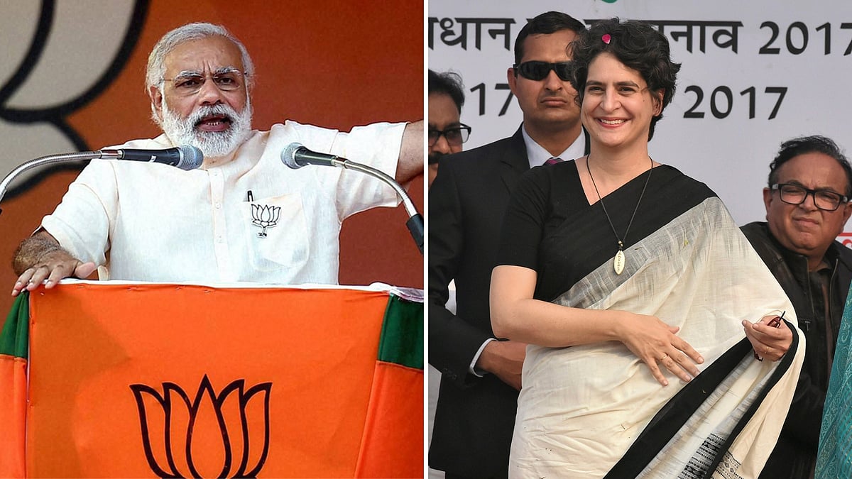 Prime Minister Narendra Modi (left) and Priyanka Gandhi. 