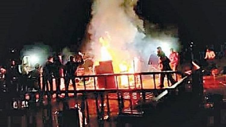 In a rather bizarre New Year incident in Hyderabad, shortage of alcohol sparked arson at a New Year party in Madhapur.