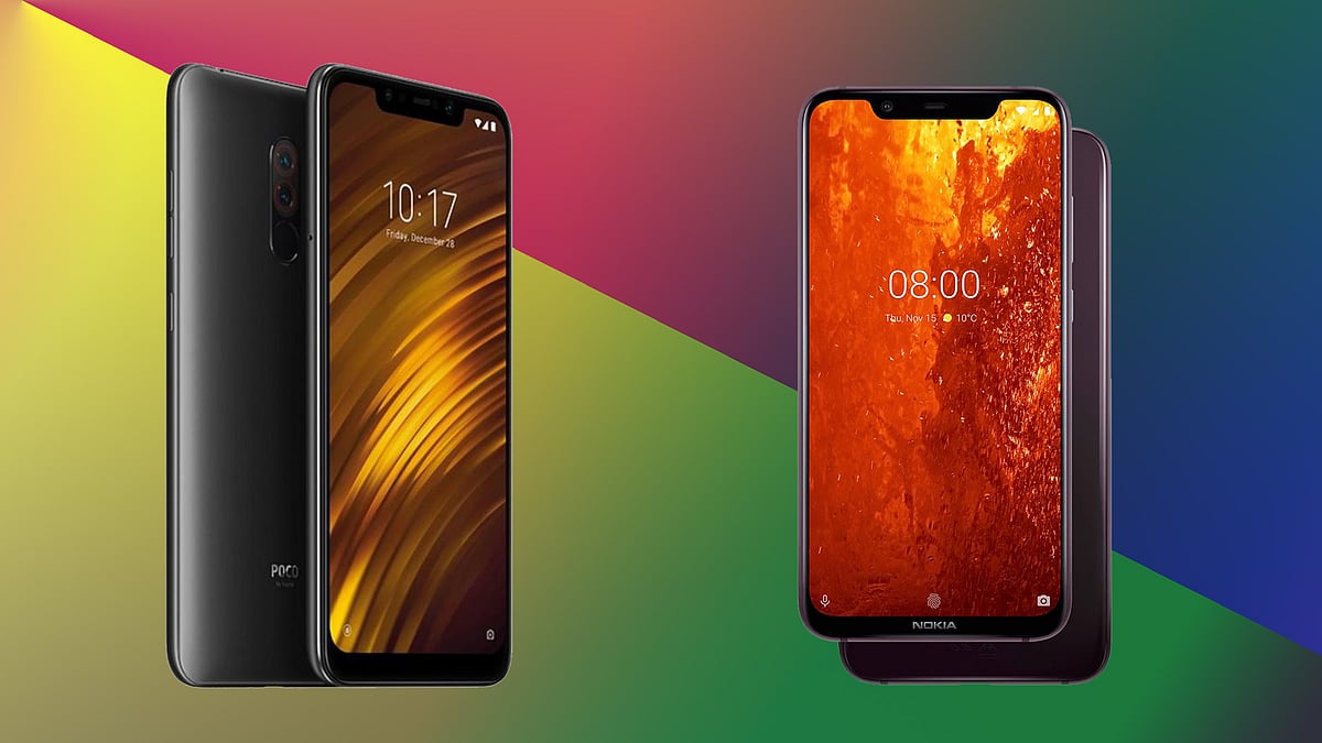 Poco F1 (left) and Nokia 8.1 (right)