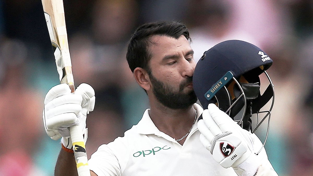 Cheteshwar Pujara batted almost through the entire day, remaining unbeaten on 130 at Stumps in Sydney.