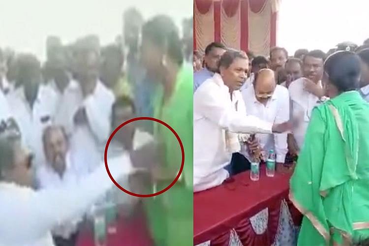 Screenshot of the video where Siddaramaiah can be seen shouting at the woman.