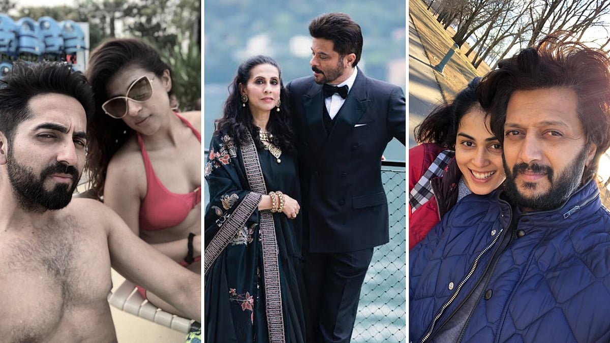 Ayushmann Khurrana and Tahira Kashyap, Anil and Sunita Kapoor, Riteish Deshmukh and Genelia Deshmukh. 