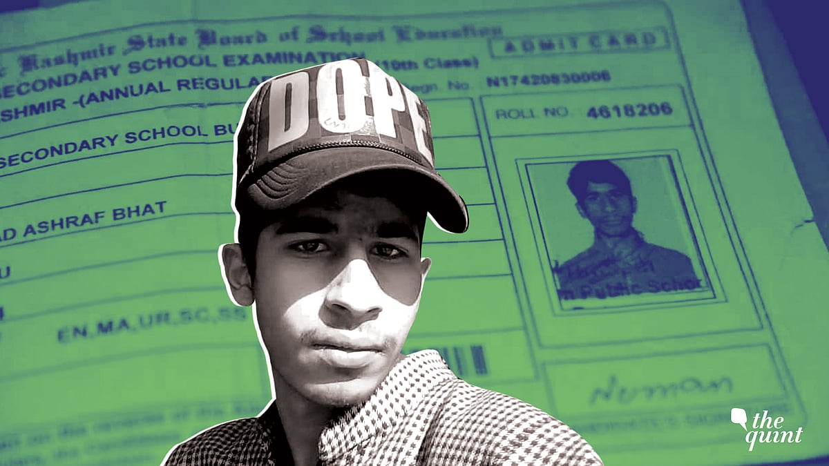 Numan Ashraf was killed at an encounter site. His marksheet came a month after his death which he could never see. 