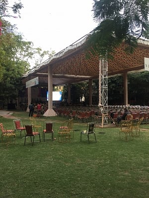 Jaipur: Preparations for Jaipur Literature Festival underway in Jaipur on Jan 22, 2019. (Photo: IANS)