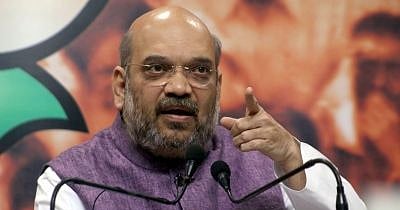 Image accompanying Amit Shah said that the opposition alliance did not chant 'Vande Mataram' even once during their mega-rally in Kolkata, West Bengal.