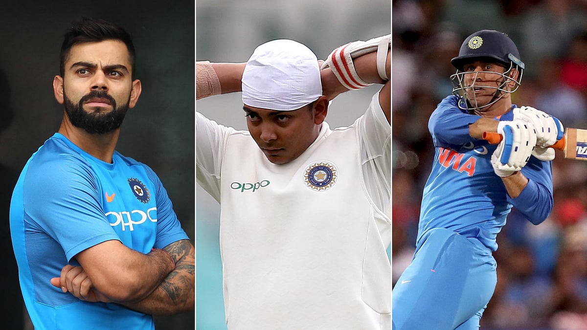 Virat Kohli, Prithvi Shaw and MS Dhoni’s 10 Year Challenge.