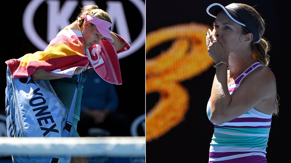 World No. 35 Danielle Collins (right) stunned second seed Angelique Kerber with a resounding 6-0, 6-2 thrashing in the Australian Open round of 16.