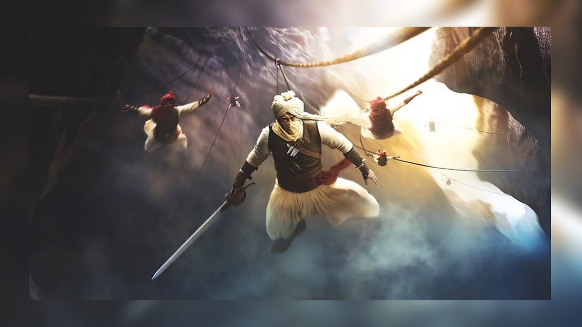Ajay Devgn as Maratha soldier Tanaji Malusare in<i>Taanaji - The Unsung Warrior.</i>