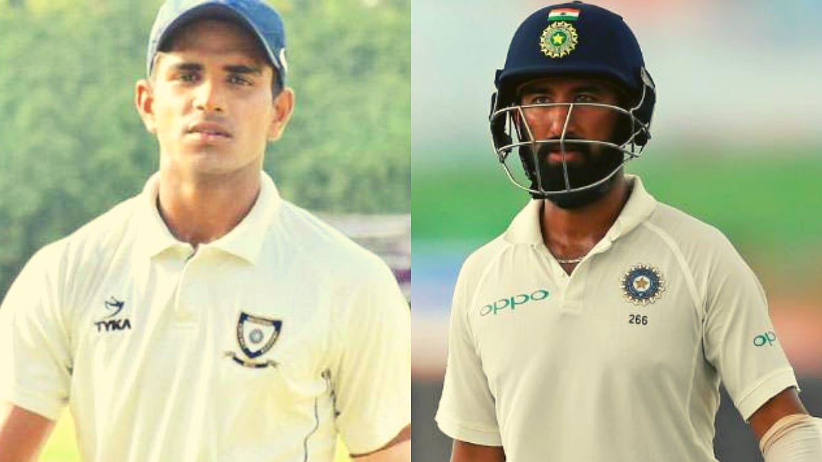Shivam Mavi (left) and Cheteshwar Pujara.
