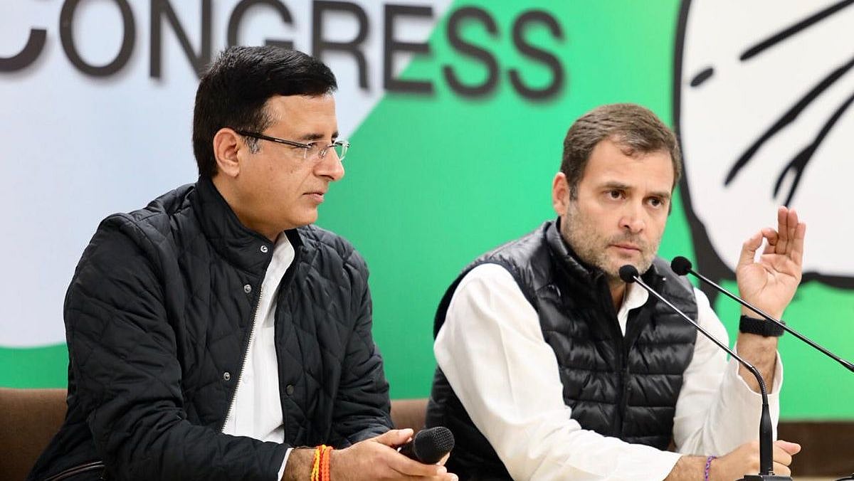 Congress President Rahul Gandhi (R).