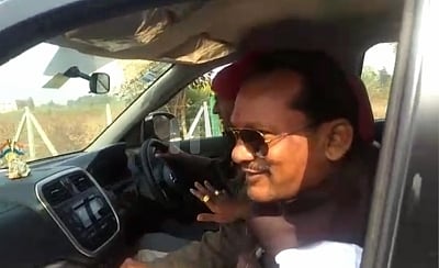 Gurugram: One of the BJP legislators housed in two hotels in Gurugram for the last five days, leaves for his respective destination, on Jan 19, 2019. Over a hundred Karnataka BJP legislators who were put up in the ITC Grand Bharat resort and Lemon Tree hotel since January 14, left for their homes on Saturday. (Photo: IANS)