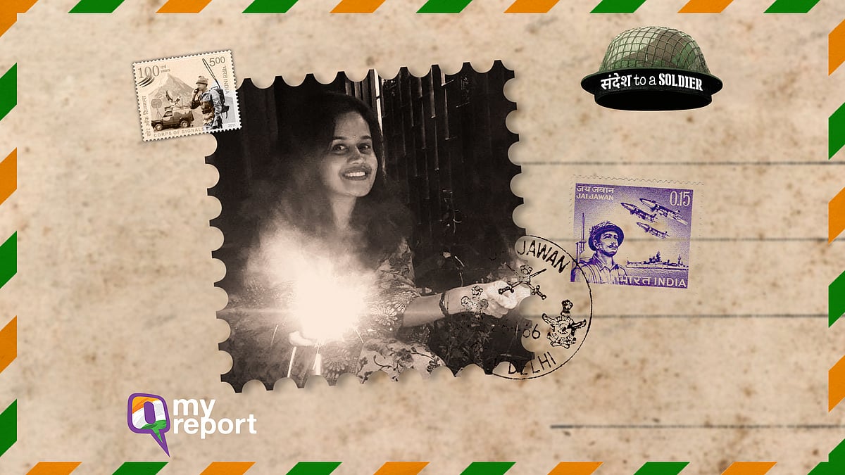 Chetana from Mumbai sends her ‘sandesh to a soldier.’ 