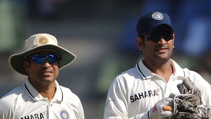 File picture of Sachin Tendulkar (left) and MS Dhoni.