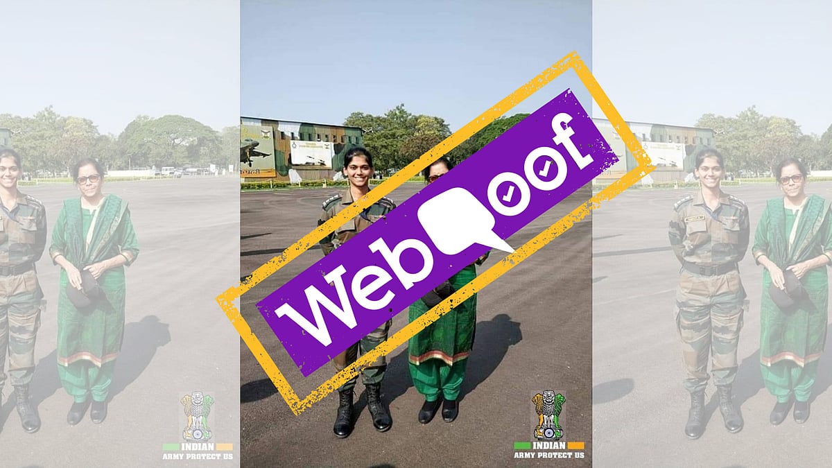 A post went viral claiming the army officer with Defence Minister is her daughter.