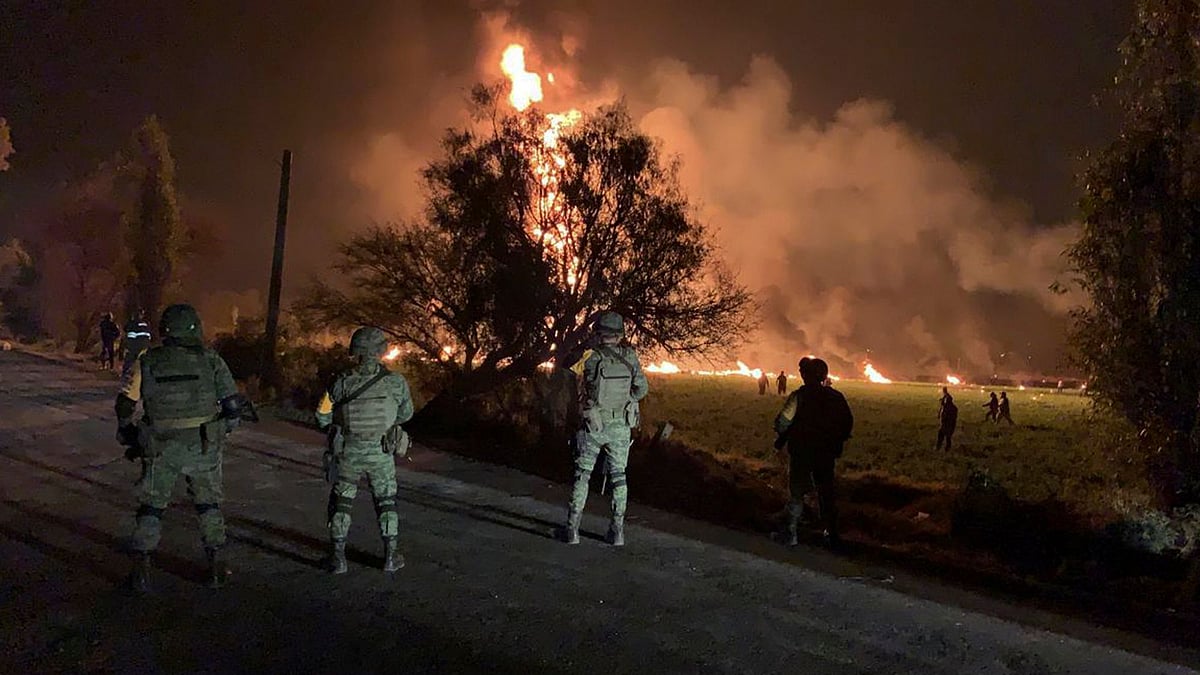 A massive fire broke out at the site of an illegal fuel tap in central Mexico, killing at least 21 people