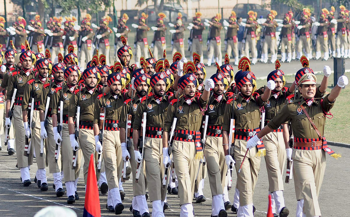 A still from full day rehearsal ahead of Republic Day 2019.