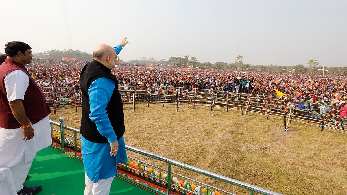 BJP President Amit Shah at the rally in Malda.