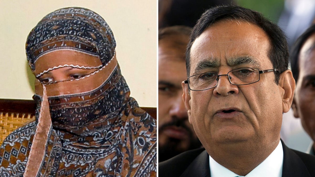 Aasia Bibi (left) and her lawyer Saiful Malook. Bibi will now be free to leave the country and join her daughters in Canada. 
