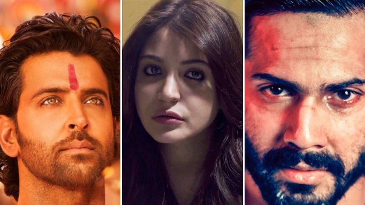 Stills from <i>Agneepath</i>, <i>NH10</i> and <i>Badlapur</i>.