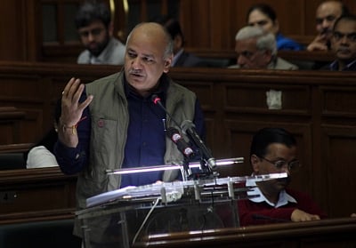 New Delhi: Delhi Finance Minister Manish Sisodia presents state budget for 2019-20 at state assembly in New Delhi on Feb 26, 2019. (Photo: IANS)