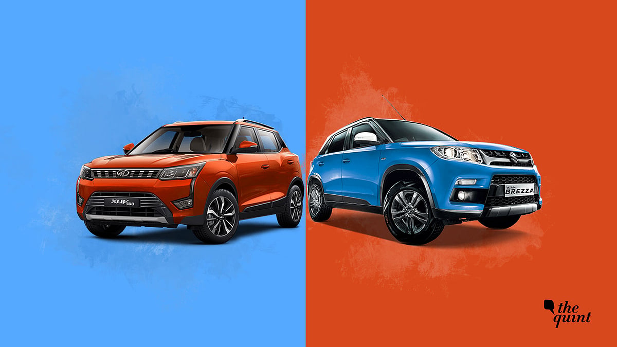 Mahindra XUV300 (left) and the Maruti Suzuki Brezza (right)