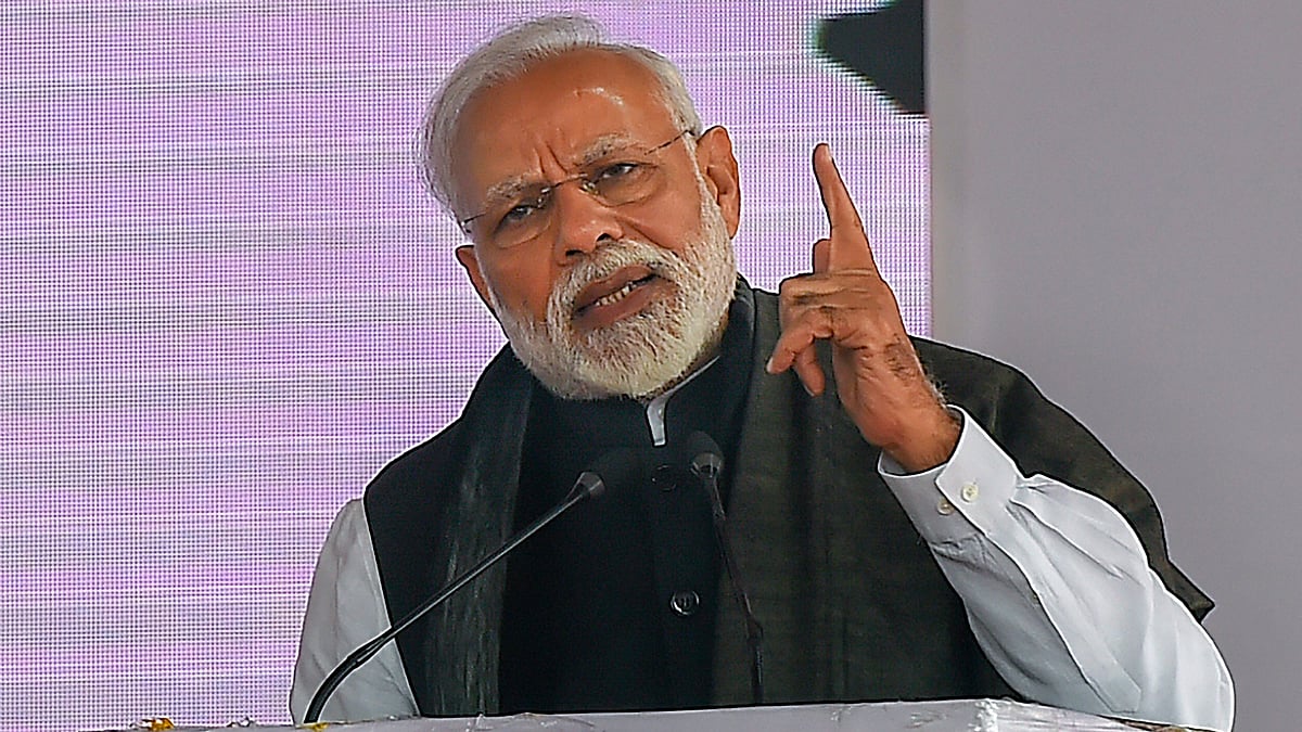 Prime Minister Narendra Modi addresses before the flag off ceremony of Vande Bharat Express.