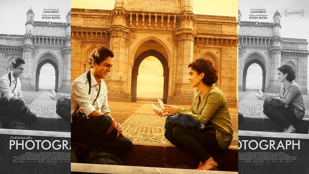 Nawazuddin Siddiqui and Sanya Malhotra in a poster for <i>Photograph</i>.