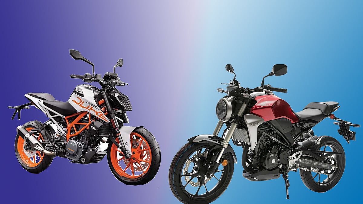 KTM Duke 390 (left) has a new rival in town, the Honda CB300R (right)
