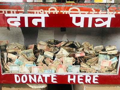 Donation box at Karyashala. (Photo: Mohit Dubey/IANS)