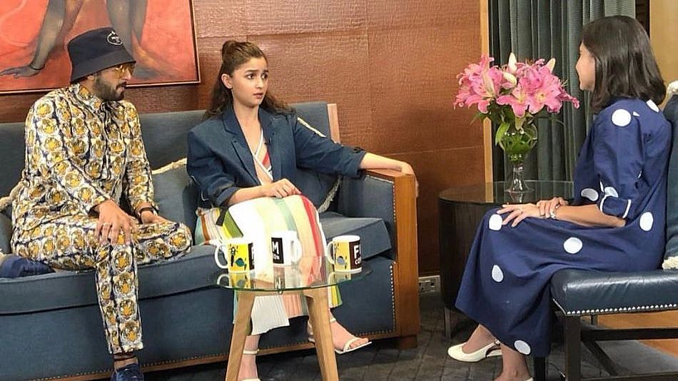Ranveer and Alia with Anupama Chopra. 