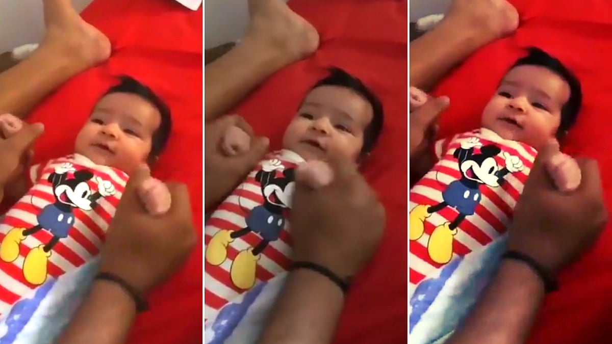Rohit Sharma posted a video where he’s seen spending quality time with his newborn daughter Samaira.