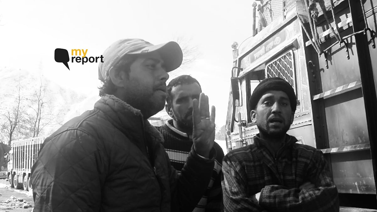 The truck drivers are stranded without any food or water. There is no toilet facilities for them.