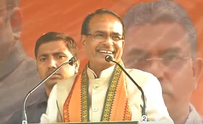 Kharagpur: BJP Vice President Shivraj Singh Chouhan addresses during a party rally at Kharagpur in West Midnapore district of West Bengal, on Feb 6, 2019. (Photo: Twitter/@ChouhanShivraj)