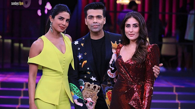 Priyanka Chopra, Karan Johar and Kareena Kapoor on <i>Koffee With Karan</i>.