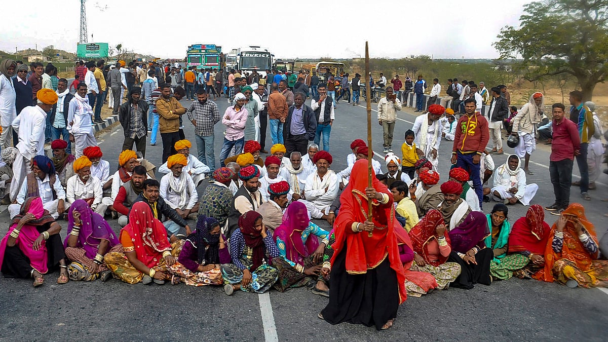 The Gujjar community staged a protest demanding five percent quota in jobs and education 