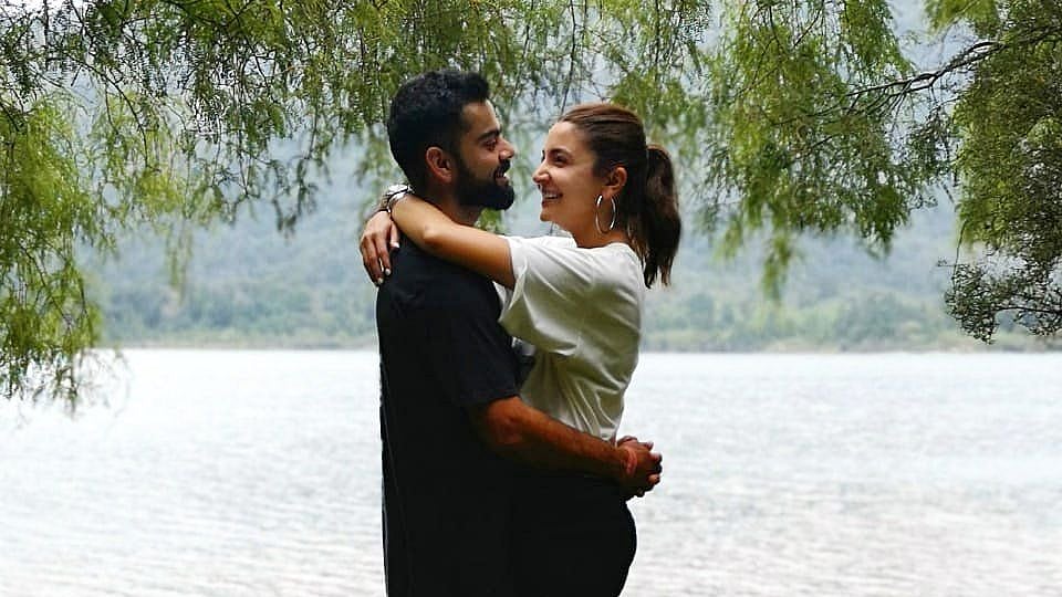Indian captain Virat Kohli shared a picture with Bollywood star and wife Anushka Sharma from his ongoing vacation.