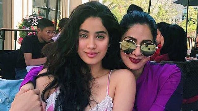 Janhvi Kapoor and the late Sridevi Kapoor. 