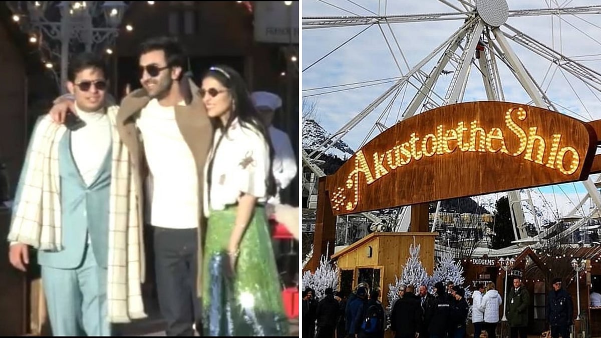 The pre-wedding bash is underway in Switzerland. 