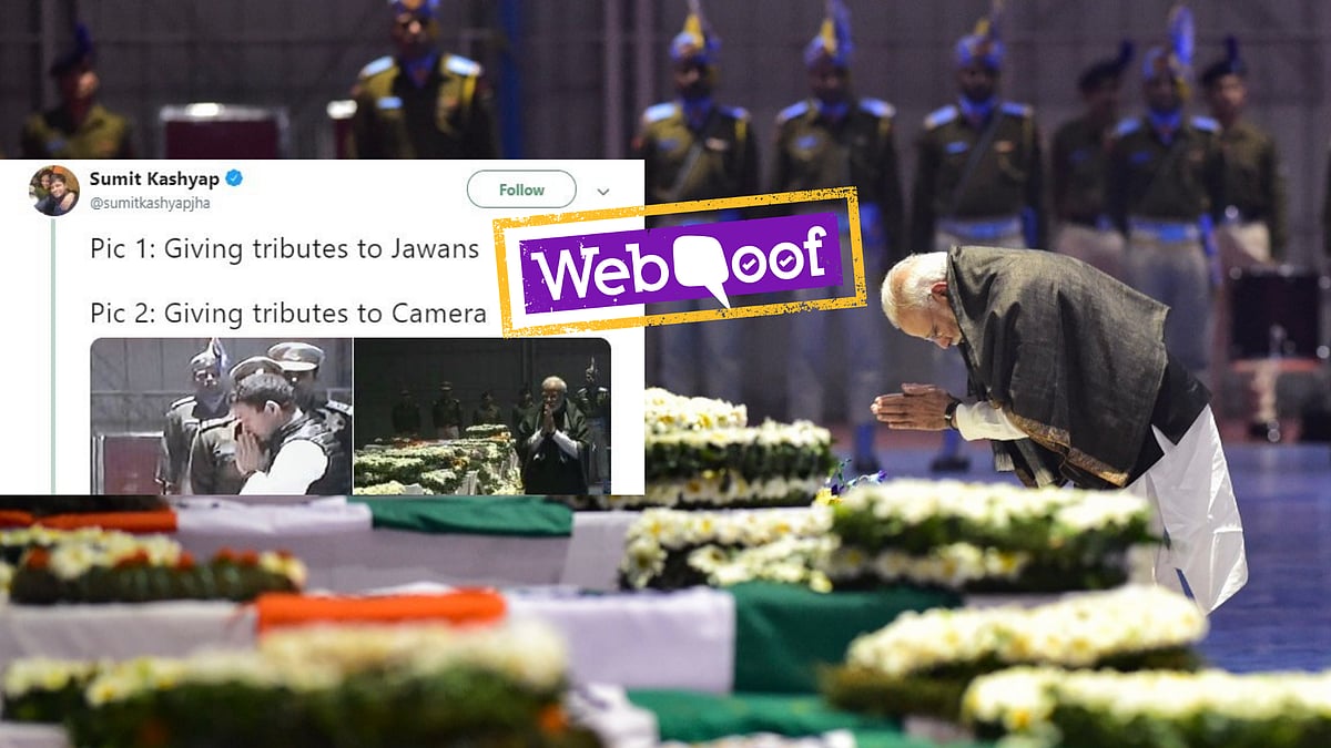 A photo of PM Modi facing the camera with his hands folded is viral with the claim that he was ‘posing’.