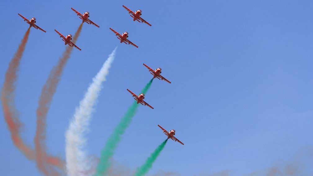The Surya Kiran Aerobatic Team (SKAT) at Aero India 2011.